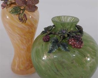 Jay Strongwater Enamel and Glass Mini Vases