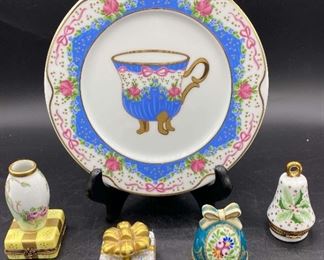 Limoges Trinket Boxes and a Plate