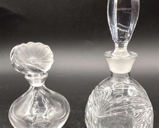 Pair Signed Marquis by Waterford Perfume Bottles with Stopper