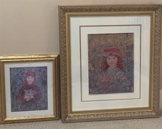Reproductions Of Cora And Friend And An Unknown Painting By Edna Hibel