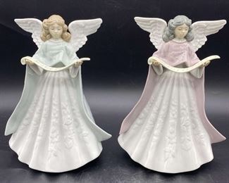 Retired Lladro Porcelain Singing Angel Tree Toppers