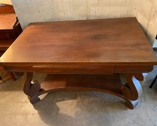 Vintage Wood Table With Drawer