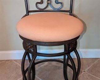 Metal Upholstered Swivel Bar Stool