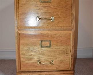 Oak Two Drawer Filing Cabinet