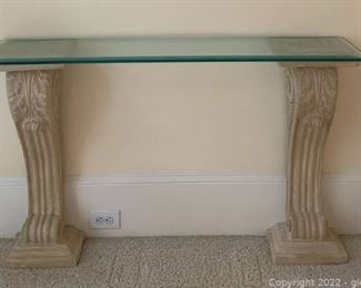 Renaissance Style Console Pillars with Glass Top