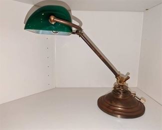 Vintage Brass Bunker Lamp