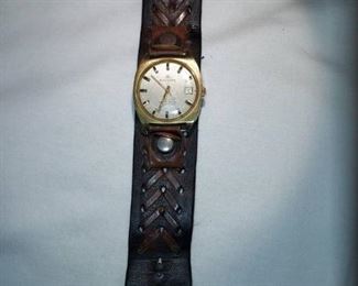 Vintage Bucherer Mens Watch with Leather Band