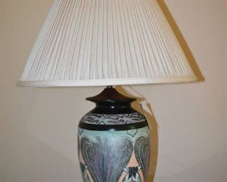Vintage Reliance Lamp Co Hand Painted Porcelain Ginger Jar Lamp