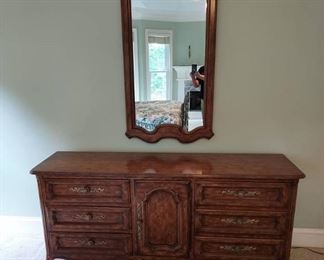 Vintage Drexel Country French Dresser with Mirror