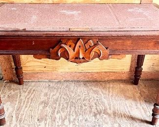 VICTORIAN WALNUT DESK WITH PROVENANCE ON BRASS TAG