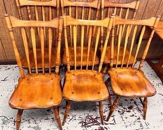 SET 6 MAPLE CUSHMAN DINING CHAIRS