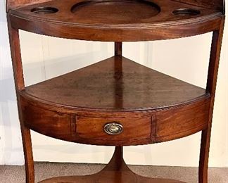 CIRCA 1810 ENGLISH REGENCY CORNER WASHSTAND
