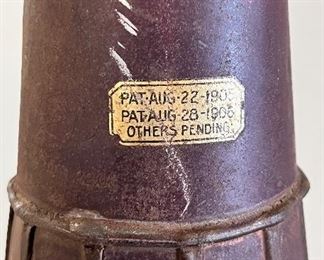 PATENT DATES LABEL ON PHONOGRAPH HORN