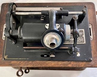 TOP VIEW OF EDISON CYLINDER PHONOGRAPH
