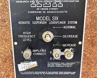 TAG ON BACK OF SPEAKERS