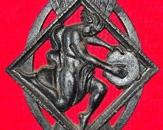 ART DECO CAST IRON BACK PLATE 