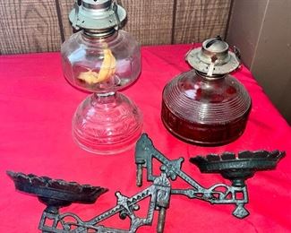 OIL LAMPS AND LAMP BRACKETS 