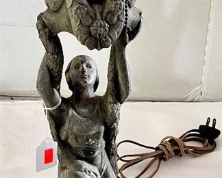 ANOTHER VIEW OF ART DECO FIGURAL LAMP 