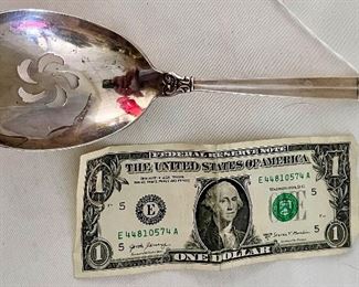 STERLING SILVER ‘ROYAL DANISH’ SERVING SPOON 