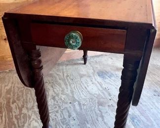 …WITH DRAWER & ROPE TURNED LEGS - C. 1830