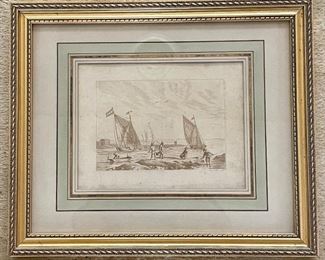 18th C. ENGRAVING - SIGNED & DATED 