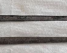 19th C. FRENCH BAYONET W/ SCABBARD - ENGRAVED ON TOP OF BLADE & DATED 1879 