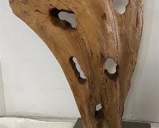 SCULPTURAL DRIFTWOOD MOUNTED ON SLATE 