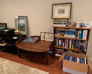 Coffee Table, Bookcase, Books