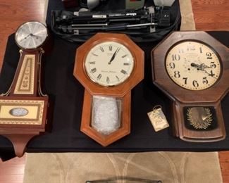 Seth Thomas Banjo Clock, Seiko Battery Regulator, New England Key Wind Regulator