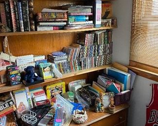 Vintage Dresser; Music CDs; Books (including many cookbooks); Bibles; Games; Mary Englebreit Tin; Playing Cards; Greeting Cards; Picture Frames and more