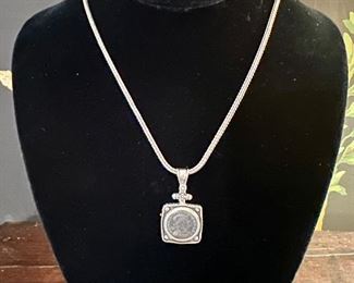 Sterling Roman Coin Necklace- nice weight 18 grams-$130