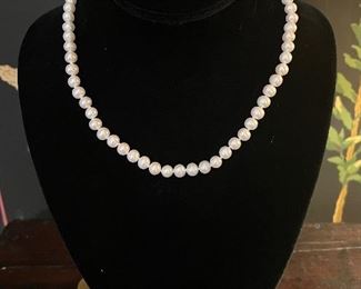 Cultured pearls- 18" sterling clasp- $35