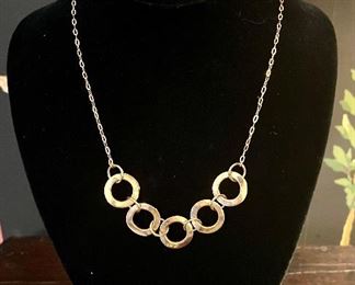 14k gold plated Sterling 925 dangling circles on link chain- $35