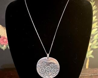 Vintage Or Paz (B) Sterling 925 Sunflower Pendant on Sterling Chain- made in Israel- $85