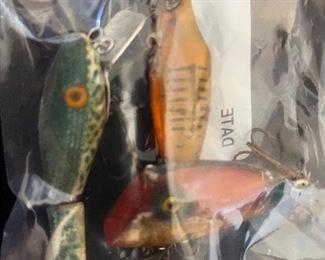Bag of vintage fishing lures