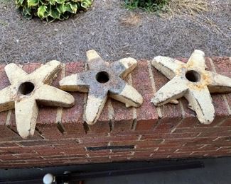 3 antique hurricane stars to stabalize walls like used in Charleston. Came off Wix Mill in Ranlo.