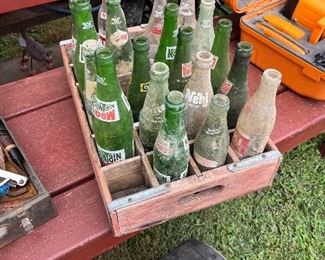 Case of various vintage bottles 