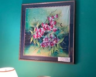 Maylasian Art orchid silk screen $325