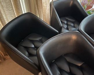 Set of 6 Danish style bucket chairs with chrome “swoop” base.  These are just about the best examples I’ve seen of this type chair.  They swivel too!  