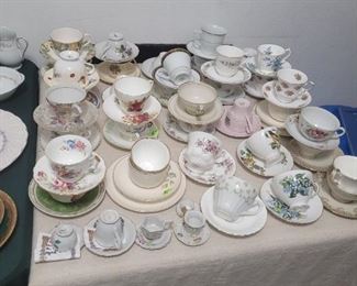 Tea cups and matching saucers