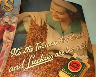 Huge Lucky Strike cigarette advertisement circa 1950s