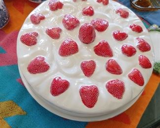 Strawberry covered pie dish