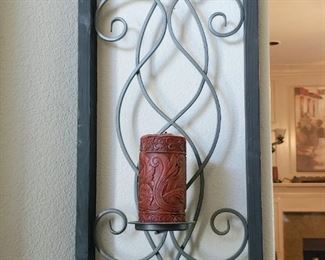 1 of 2 Metal Wall Candle Holders