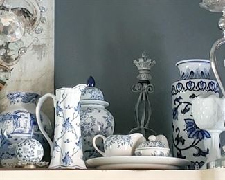 Collection of Blue and White Ceramics