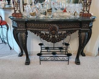 Large Carved Console/Entry Table 70"L x 36"H x 22"W
