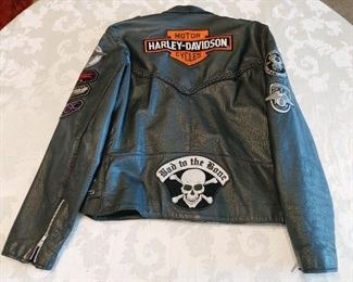 Men's Black Leather Harley Jacket