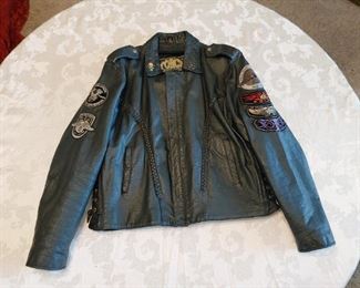 Men's Black Leather Harley Jacket