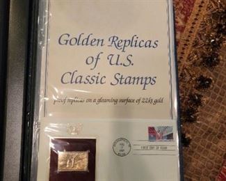 Golden Replicas of U.S Classic Stamps