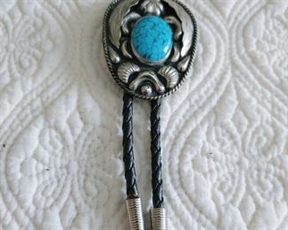 Alpaca Silver and Turquoise Bolo