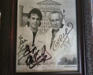Evel Knievel and Bobby Knievel Autographed Picture circa 1989